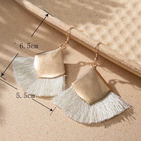 Boho Tassel Drop Earrings - Picture 3 of 4